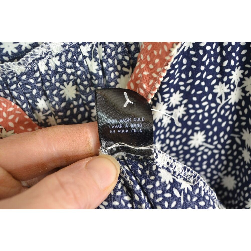 Ellison Women's Large Blue Floral 3/4 Sleeve One Piece Romper - Picture 7 of 13